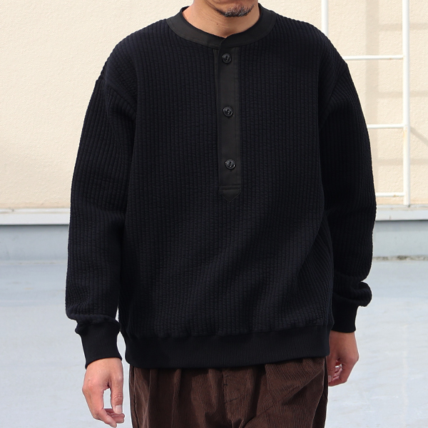 画像4: 「尾州」コットンキルト 布帛ヘンリーネック【MADE IN JAPAN】『日本製』 / Upscape Audience (4)