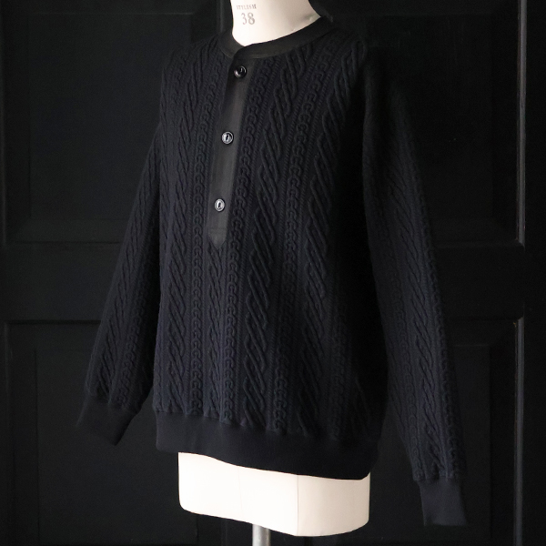 画像10: 「尾州」コットンキルト 布帛ヘンリーネック【MADE IN JAPAN】『日本製』 / Upscape Audience (10)