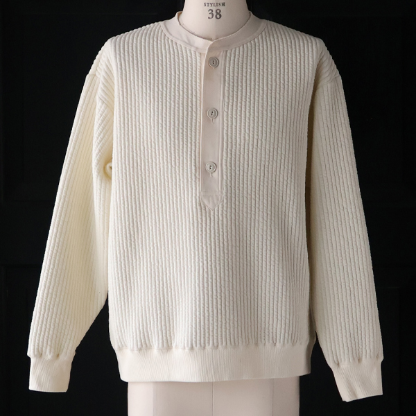 画像11: 「尾州」コットンキルト 布帛ヘンリーネック【MADE IN JAPAN】『日本製』 / Upscape Audience (11)