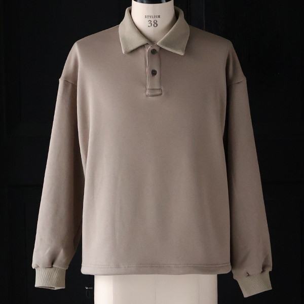 画像12: ボンバーヒート爆暖裏起毛 ヘムドローコード バルーン ポロスウェット【MADE IN JAPAN】『日本製』 / Upscape Audience (12)