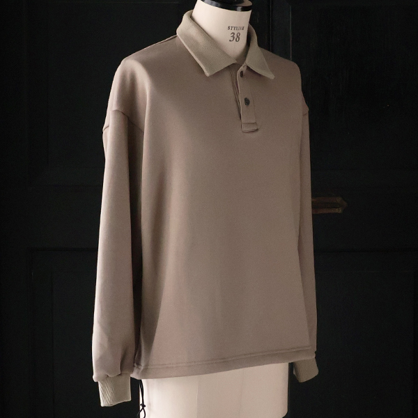 画像16: ボンバーヒート爆暖裏起毛 ヘムドローコード バルーン ポロスウェット【MADE IN JAPAN】『日本製』 / Upscape Audience (16)