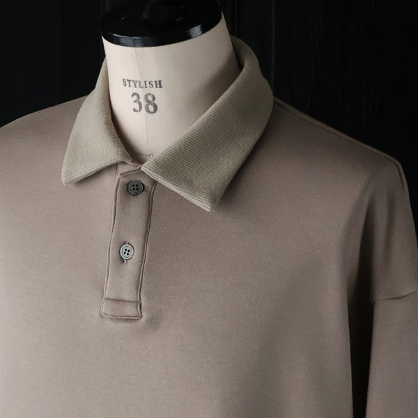 画像17: ボンバーヒート爆暖裏起毛 ヘムドローコード バルーン ポロスウェット【MADE IN JAPAN】『日本製』 / Upscape Audience (17)