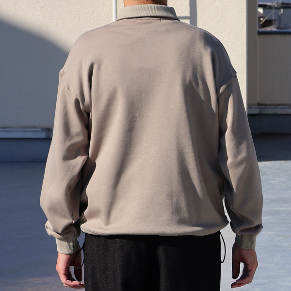 画像5: ボンバーヒート爆暖裏起毛 ヘムドローコード バルーン ポロスウェット【MADE IN JAPAN】『日本製』 / Upscape Audience (5)