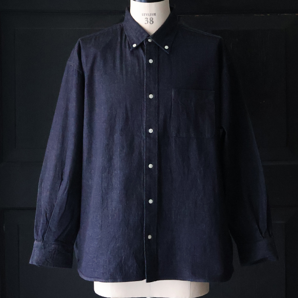 画像9: 「備後」 8オンス ムラデニム 釦ダウン ボク シーAライン 長袖シャツ【MADE IN JAPAN】『日本製』/ Upscape Audience (9)