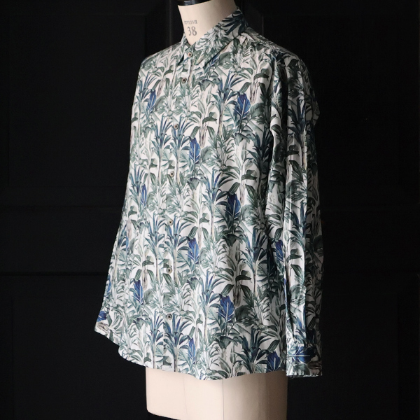 画像15: 日本製 プリントブロード ワンウォッシュ レギュラーカラー 長袖 テーパードシャツ【MADE IN JAPAN】『日本製』/ Upscape Audience (15)