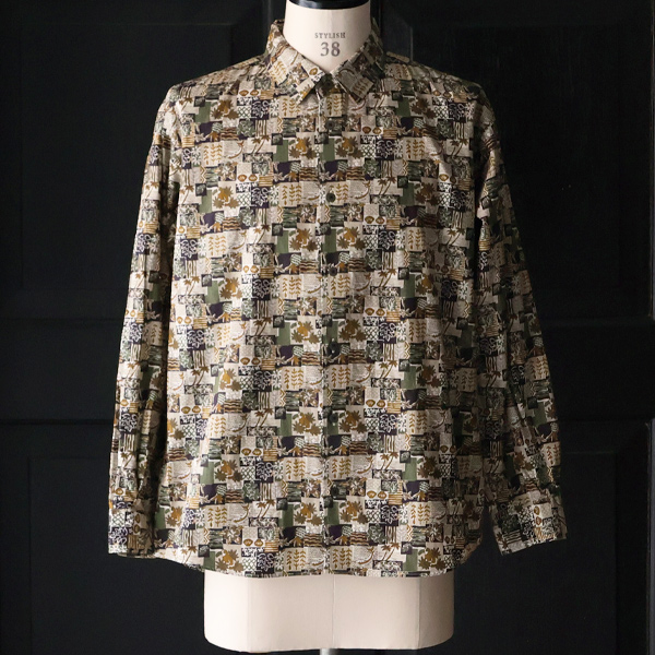 画像26: 日本製 プリントブロード ワンウォッシュ レギュラーカラー 長袖 テーパードシャツ【MADE IN JAPAN】『日本製』/ Upscape Audience (26)