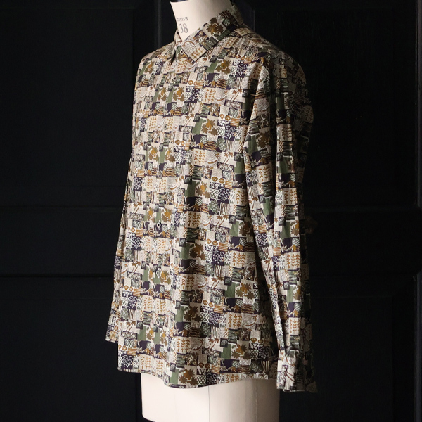 画像27: 日本製 プリントブロード ワンウォッシュ レギュラーカラー 長袖 テーパードシャツ【MADE IN JAPAN】『日本製』/ Upscape Audience (27)