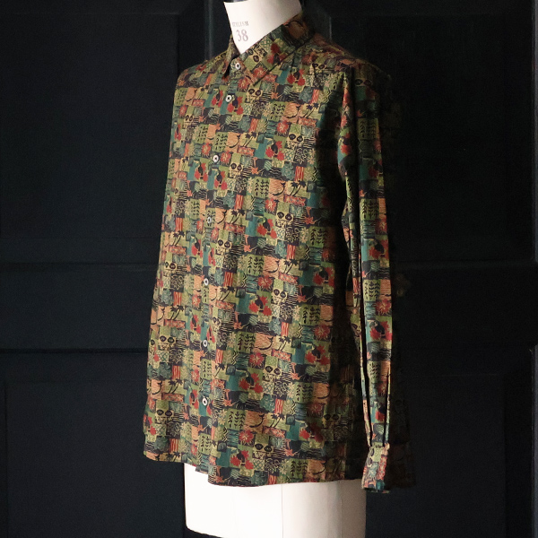 画像31: 日本製 プリントブロード ワンウォッシュ レギュラーカラー 長袖 テーパードシャツ【MADE IN JAPAN】『日本製』/ Upscape Audience (31)