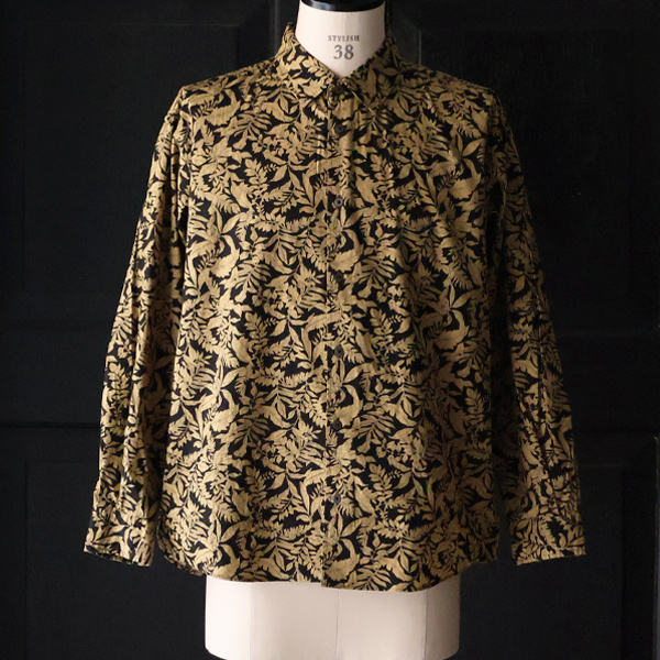 画像10: 日本製 プリントブロード ワンウォッシュ レギュラーカラー 長袖 テーパードシャツ【MADE IN JAPAN】『日本製』/ Upscape Audience (10)