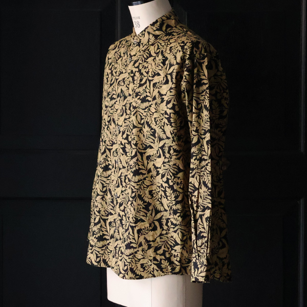 画像11: 日本製 プリントブロード ワンウォッシュ レギュラーカラー 長袖 テーパードシャツ【MADE IN JAPAN】『日本製』/ Upscape Audience (11)