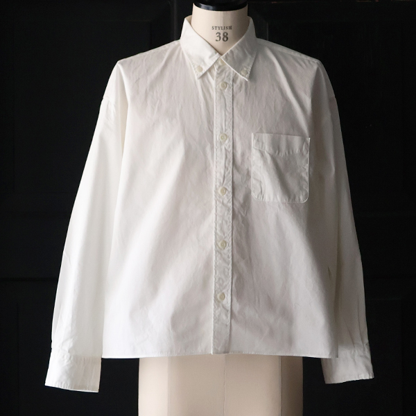 画像10: 「遠州」7オンス チノクロス ボタンダウン ボクシー クロップド 長袖シャツ【MADE IN JAPAN】『日本製』/ Upscape Audience (10)