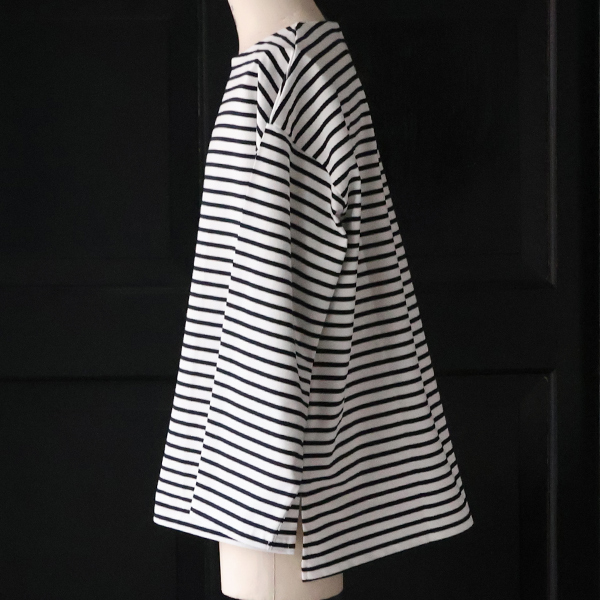 画像11: 透湿・UVカット「多機能COTTON」 引揃ハイゲージ天竺 & ボーダー (7オンス) ボートネック 長袖 Tシャツ【MADE IN JAPAN】『日本製』/ Upscape Audience (11)