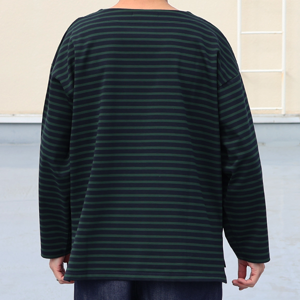 画像5: 透湿・UVカット「多機能COTTON」 引揃ハイゲージ天竺 & ボーダー (7オンス) ボートネック 長袖 Tシャツ【MADE IN JAPAN】『日本製』/ Upscape Audience (5)