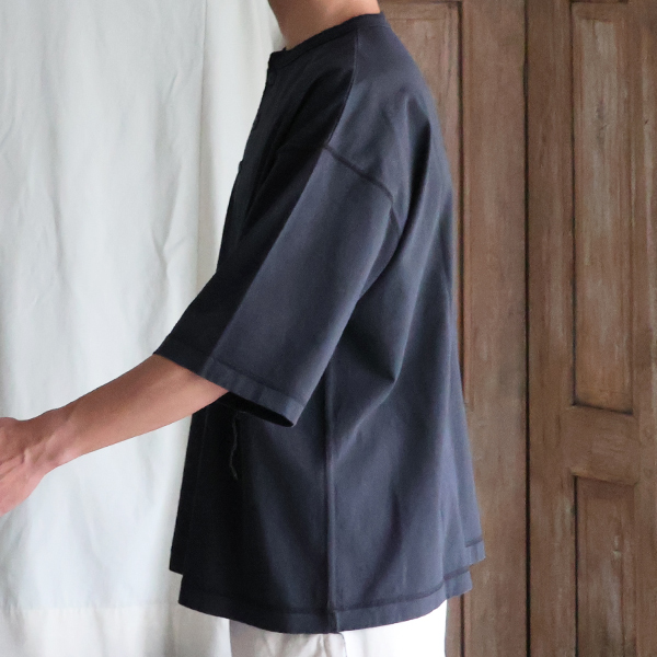 画像4: ピグメント 米綿 (USAコットン) 16/-天竺 ( 8.45オンス) 3ボタン ヘンリーネック Tシャツ / Audience (4)