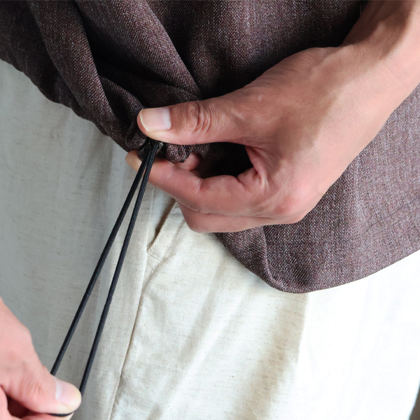 画像8: Naturemier™️（ナチュレミア）TECH リネンライク メランジツイル ドローコード バルーン ハーフスリーブ リンガー POシャツ【MADE IN JAPAN】『日本製』/ Upscape Audience (8)