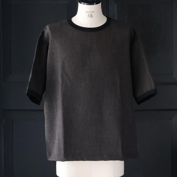 画像2: Naturemier™️（ナチュレミア）TECH リネンライク メランジツイル ドローコード バルーン ハーフスリーブ リンガー POシャツ【MADE IN JAPAN】『日本製』/ Upscape Audience (2)