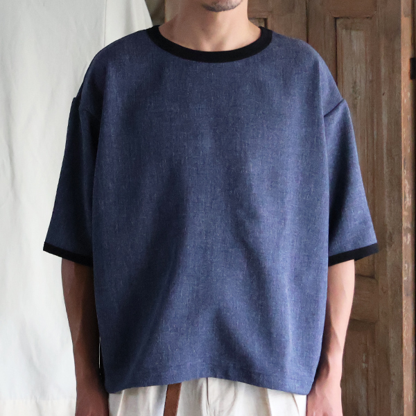 画像11: Naturemier™️（ナチュレミア）TECH リネンライク メランジツイル ドローコード バルーン ハーフスリーブ リンガー POシャツ【MADE IN JAPAN】『日本製』/ Upscape Audience (11)