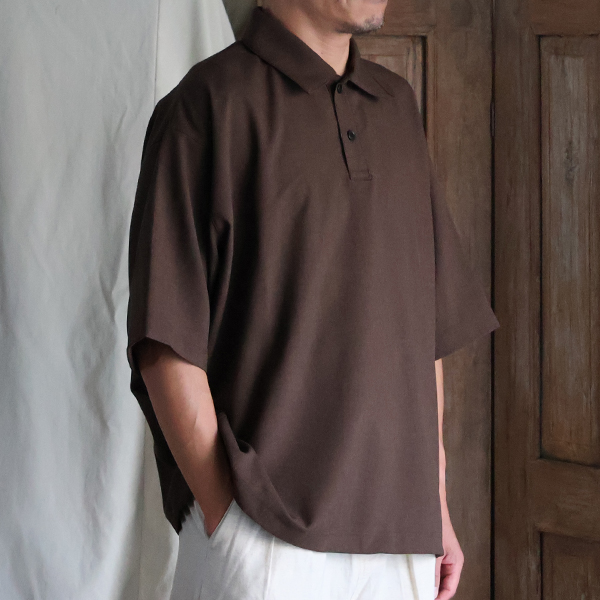 画像2: Naturemier TM (ナチュレミア) TECH リネンライク トロワッシャー ドローコード バルーン ハーフスリーブ ポロシャツ【MADE IN JAPAN】『日本製』/ Upscape Audience (2)