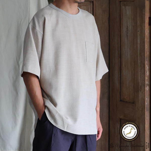 画像1: Reflax（リフラクス）TECH リネンライクキャンバス グラスポケ付き ヘムラウンド ハーフスリーブ POシャツ【MADE IN JAPAN】『日本製』/ Upscape Audience (1)
