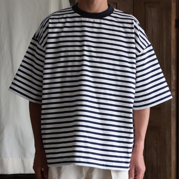 画像3: VORTEX 8オンス (MVS天竺) ボーダー ハーフスリーブ ドローコード バルーン Tシャツ【MADE IN JAPAN】『日本製』/ Upscape Audience (3)