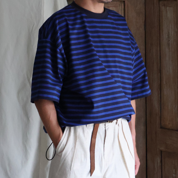 画像12: VORTEX 8オンス (MVS天竺) ボーダー ハーフスリーブ ドローコード バルーン Tシャツ【MADE IN JAPAN】『日本製』/ Upscape Audience (12)