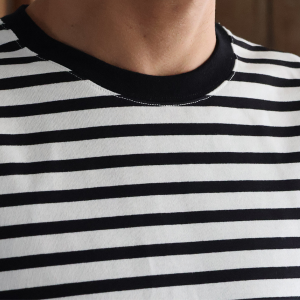 画像6: VORTEX 8オンス（MVS天竺) ボーダー クルーネック ハーフスリーブ クロップドTEE【MADE IN JAPAN】『日本製』/ Upscape Audience (6)