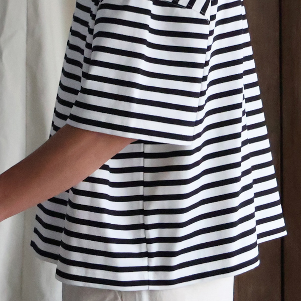 画像9: VORTEX 8オンス（MVS天竺) ボーダー クルーネック ハーフスリーブ クロップドTEE【MADE IN JAPAN】『日本製』/ Upscape Audience (9)