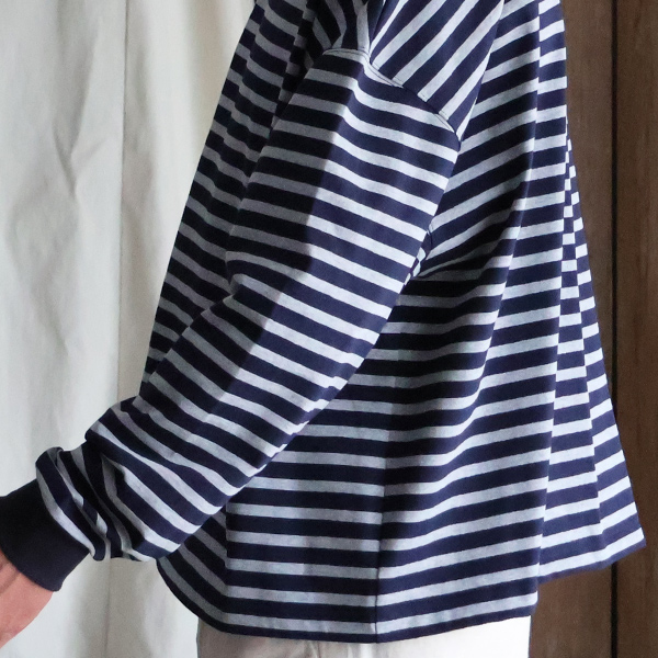 画像8: VORTEX 8オンス（MVS天竺）ボーダークルーネッククロップド 長袖 Tシャツ【MADE IN JAPAN】『日本製』/ Upscape Audience (8)