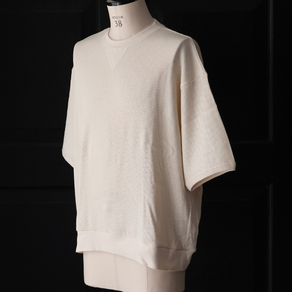 画像6: 「泉州」ハニカムサマーニット（7.45オンス）ガゼットクルーネック ハーフスリーブ スウェットライクTシャツ【MADE IN JAPAN】『日本製』 / Upscape Audience (6)