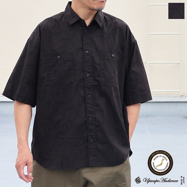 画像1: 「遠州」ライトオンス オーバーダイポプリン  Wポケット ハーフスリーブ ワークシャツ【MADE IN JAPAN】『日本製』/ Upscape Audience (1)