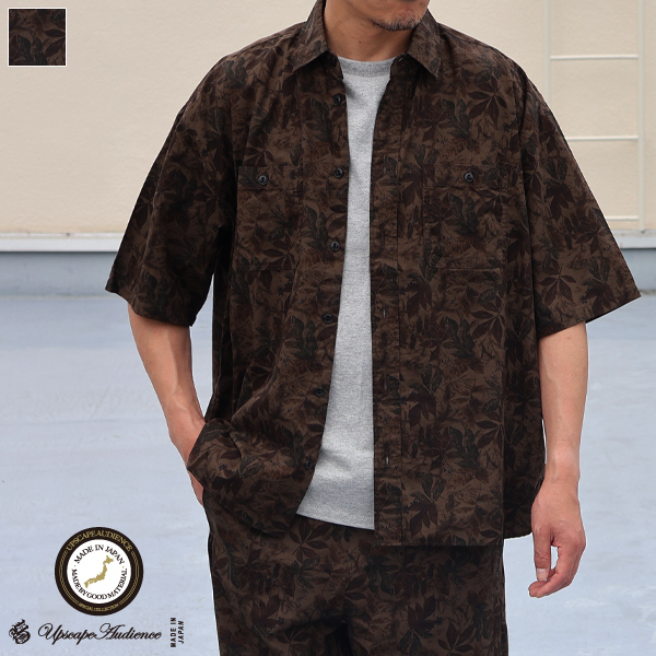 画像1: 「遠州」ライトオンス オーバーダイポプリン  Wポケット ハーフスリーブ ワークシャツ【MADE IN JAPAN】『日本製』/ Upscape Audience (1)