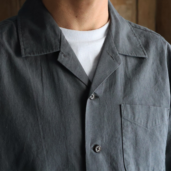 画像21: 「和歌山」綿麻ビンテージソフトキャンバス オープンカラー ハーフスリーブシャツ【MADE IN JAPAN】『日本製』/ Upscape Audience (21)