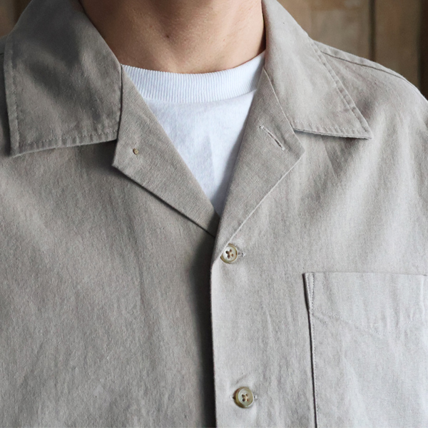 画像22: 「和歌山」綿麻ビンテージソフトキャンバス オープンカラー ハーフスリーブシャツ【MADE IN JAPAN】『日本製』/ Upscape Audience (22)