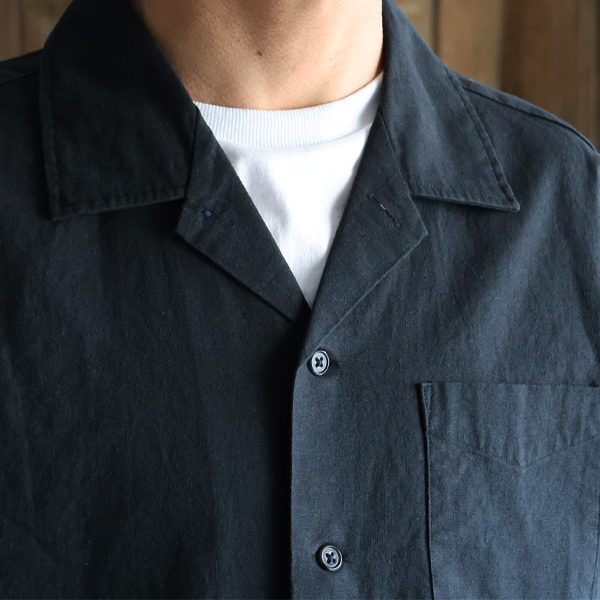 画像24: 「和歌山」綿麻ビンテージソフトキャンバス オープンカラー ハーフスリーブシャツ【MADE IN JAPAN】『日本製』/ Upscape Audience (24)