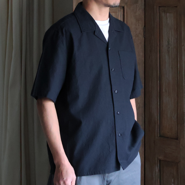 画像11: 「和歌山」綿麻ビンテージソフトキャンバス オープンカラー ハーフスリーブシャツ【MADE IN JAPAN】『日本製』/ Upscape Audience (11)