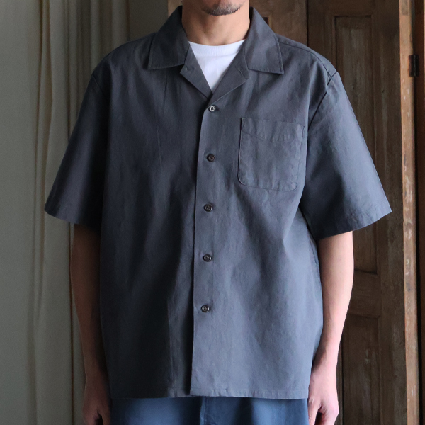 画像15: 「和歌山」綿麻ビンテージソフトキャンバス オープンカラー ハーフスリーブシャツ【MADE IN JAPAN】『日本製』/ Upscape Audience (15)