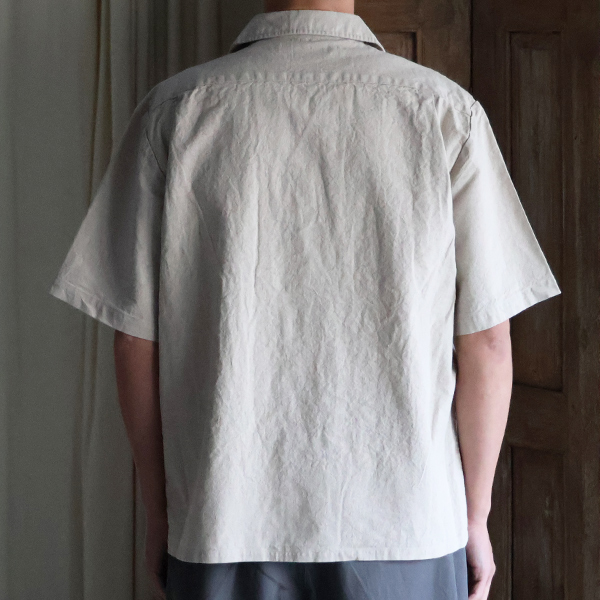 画像7: 「和歌山」綿麻ビンテージソフトキャンバス オープンカラー ハーフスリーブシャツ【MADE IN JAPAN】『日本製』/ Upscape Audience (7)