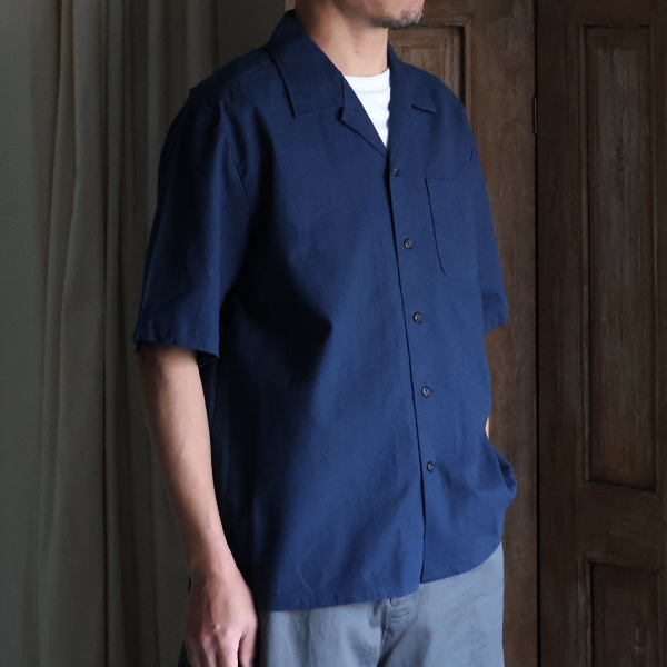 画像8: 「和歌山」綿麻ビンテージソフトキャンバス オープンカラー ハーフスリーブシャツ【MADE IN JAPAN】『日本製』/ Upscape Audience (8)