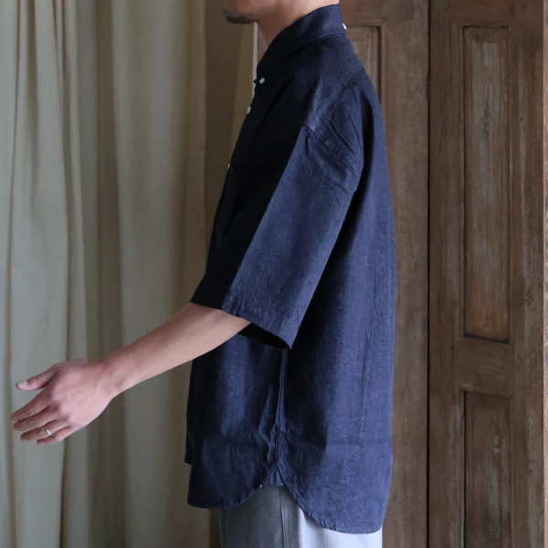 画像10: 「備後」 8オンス ムラデニム  ボタンダウン ボクシーAライン 半袖シャツ【MADE IN JAPAN】『日本製』/ Upscape Audience (10)