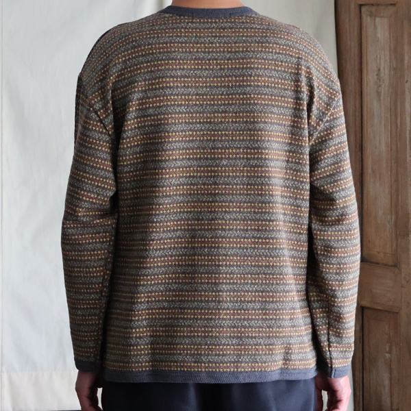 画像5: 「尾州」JAZZネップ マルチカラー ジャガード クルーネック ニットソー 【MADE IN JAPAN】『日本製』/ Upscape Audience (5)