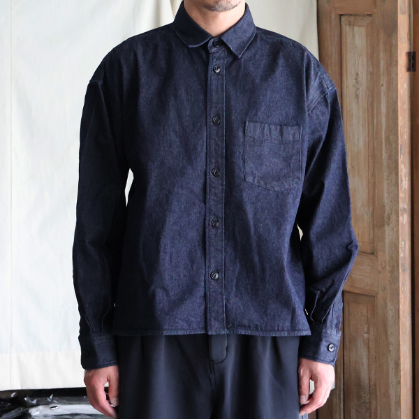 画像11: 「備中備後」KAIHARA DENIM®︎（10オンス） ボクシー クロップド 長袖シャツ【MADE IN JAPAN】『日本製』/ Upscape Audience (11)