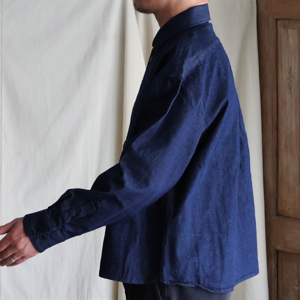 画像8: 「備中備後」KAIHARA DENIM®︎（10オンス） ボクシー クロップド 長袖シャツ【MADE IN JAPAN】『日本製』/ Upscape Audience (8)