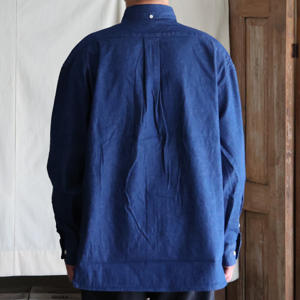 画像5: 「備中備後」 KAIHARA DENIM®(8オンス) カイハラデニム ボタンダウン ボクシーAライン 長袖シャツ【MADE IN JAPAN】『日本製』【送料無料】/ Upscape Audience (5)