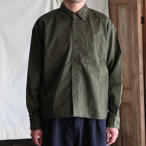 画像15: 「遠州」7オンス チノクロス ボクシー クロップド 長袖シャツ【MADE IN JAPAN】『日本製』/ Upscape Audience【ご予約商品・8月25日入荷予定】 (15)