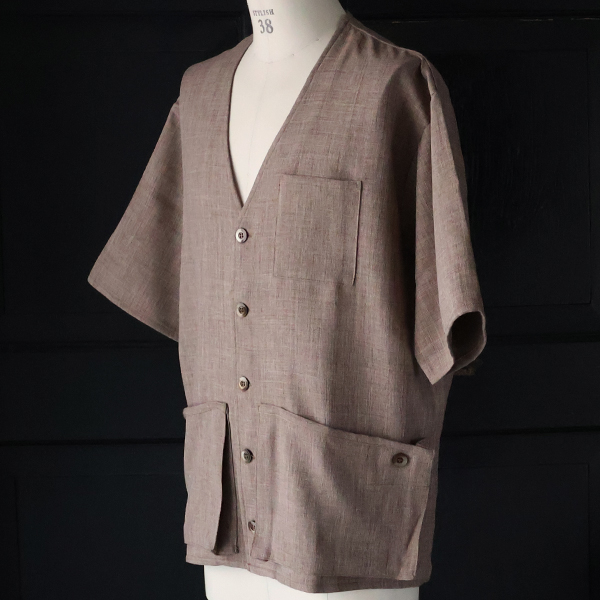 画像7: Naturemier™️(ナチュレミア)TECH リネンライク メランジクロス ハーフスリーブ ハンティングジャケット『MADE IN JAPAN』『日本製』【送料無料】Upscape Audience (7)