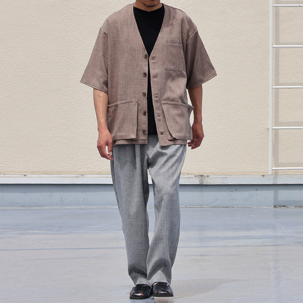 画像5: Naturemier™️(ナチュレミア)TECH リネンライク メランジクロス ハーフスリーブ ハンティングジャケット『MADE IN JAPAN』『日本製』【送料無料】Upscape Audience (5)