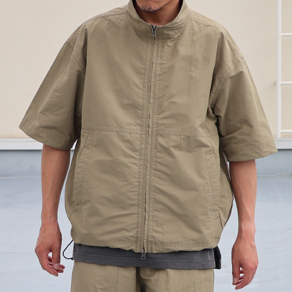 画像3: 綿ナイロンギャバ スタンドZIP ハーフスリーブ シャツジャケット / Audience (3)