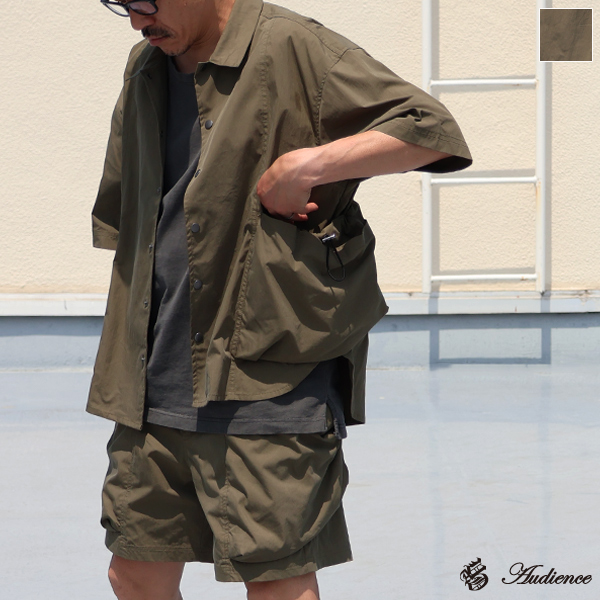 画像1: 綿ナイロンキャンバス サイドドローコード ビックポケット ハーフスリーブ ジャケット / Audience (1)
