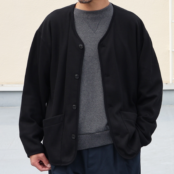 画像3: ボンバーヒート ハニカムサーマル ノーカラー ARMY ジャケット【MADE IN JAPAN】『日本製』 / Upscape Audience (3)