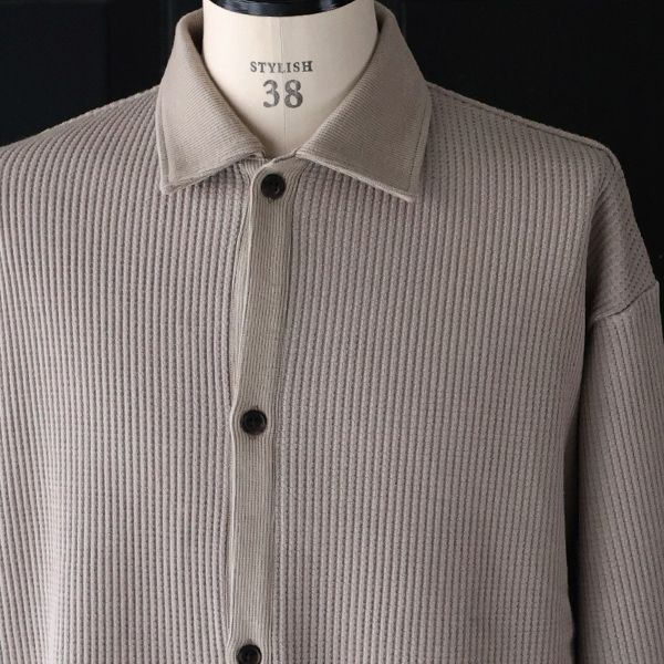 画像10: ウールビッグワッフル ニットソー ポロカーディガン【MADE IN JAPAN】『日本製』 / Upscape Audience (10)